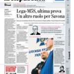 Prime pagine La Repubblica