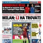 Prime pagine La Gazzetta dello Sport